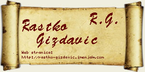 Rastko Gizdavić vizit kartica